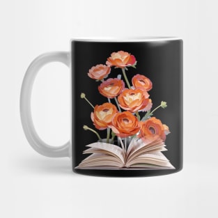 Book Of Flower, Flower Book, Flower And Book Mug